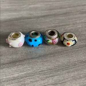 Four Pandora Style Beads